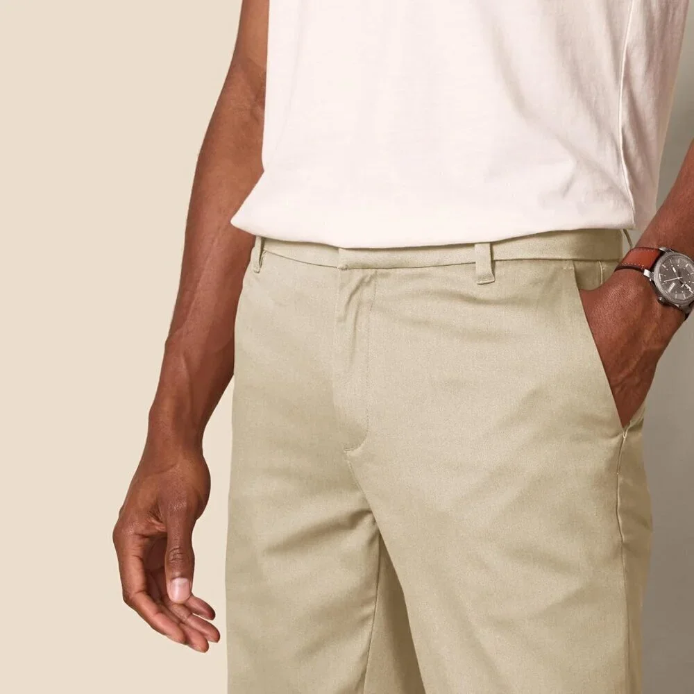 Men's Slim-Fit Wrinkle-Resistant Flat-Front Stretch Chino Pant